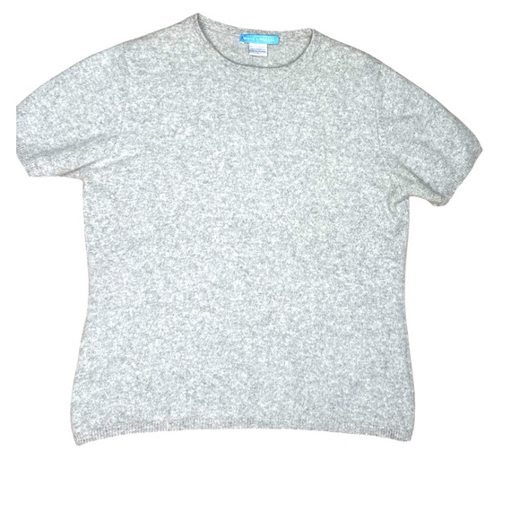 White + Warren Cashmere Short Sleeve Crewneck T-Shirt Sweater Size L - Picture 1 of 10